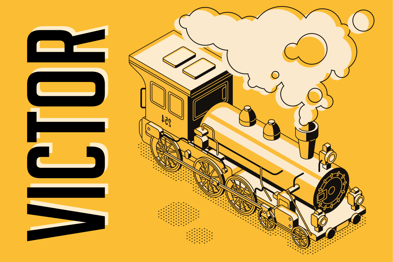 Fint togdesign og navn spisebrikke med navn - Tenstickers