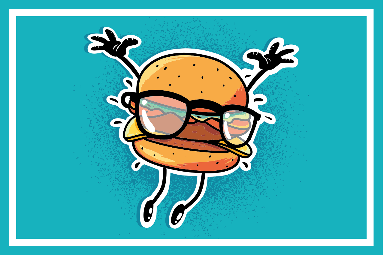 Jumping hamburger figur spisebrikke spedbarn - Tenstickers