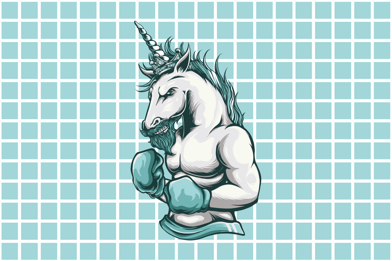 Trening gym unicorn tegneserie spisebrikke original - Tenstickers