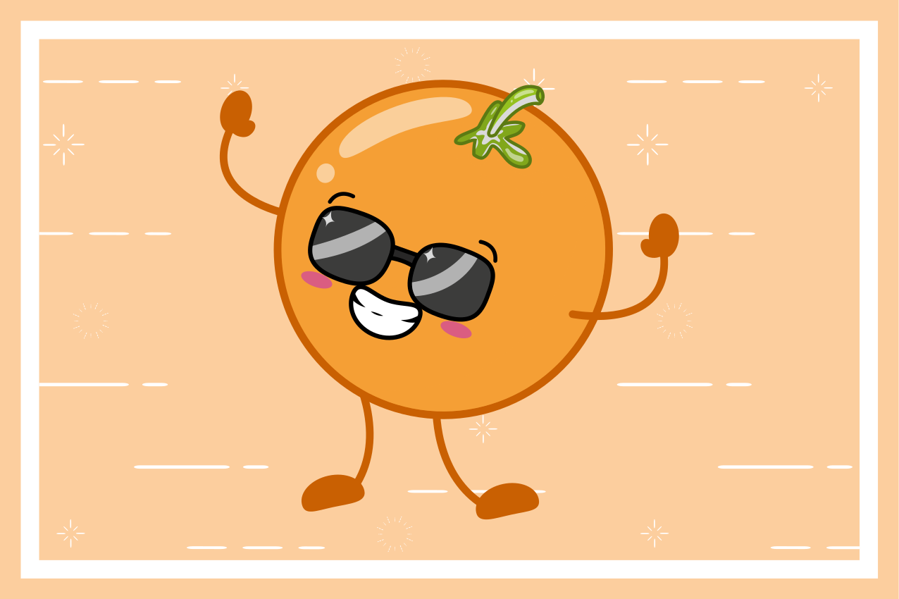 Oransje med briller spisebrikke original - Tenstickers