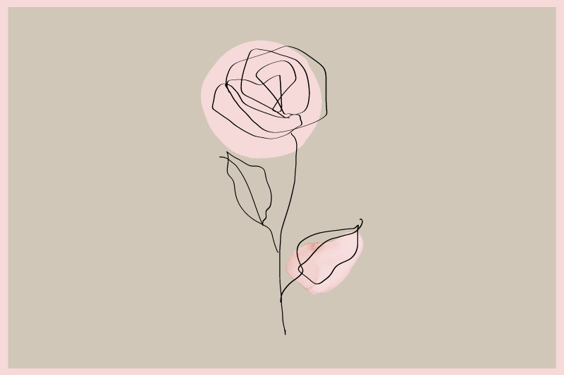 Spisebrikke moderne elegant roseomriss - Tenstickers