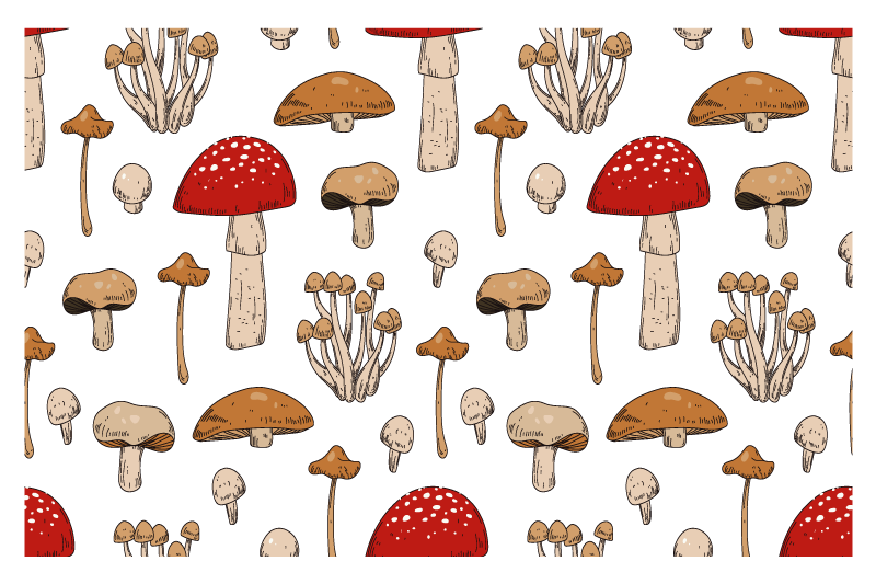 Mushroom pattern spisebrikke original - Tenstickers