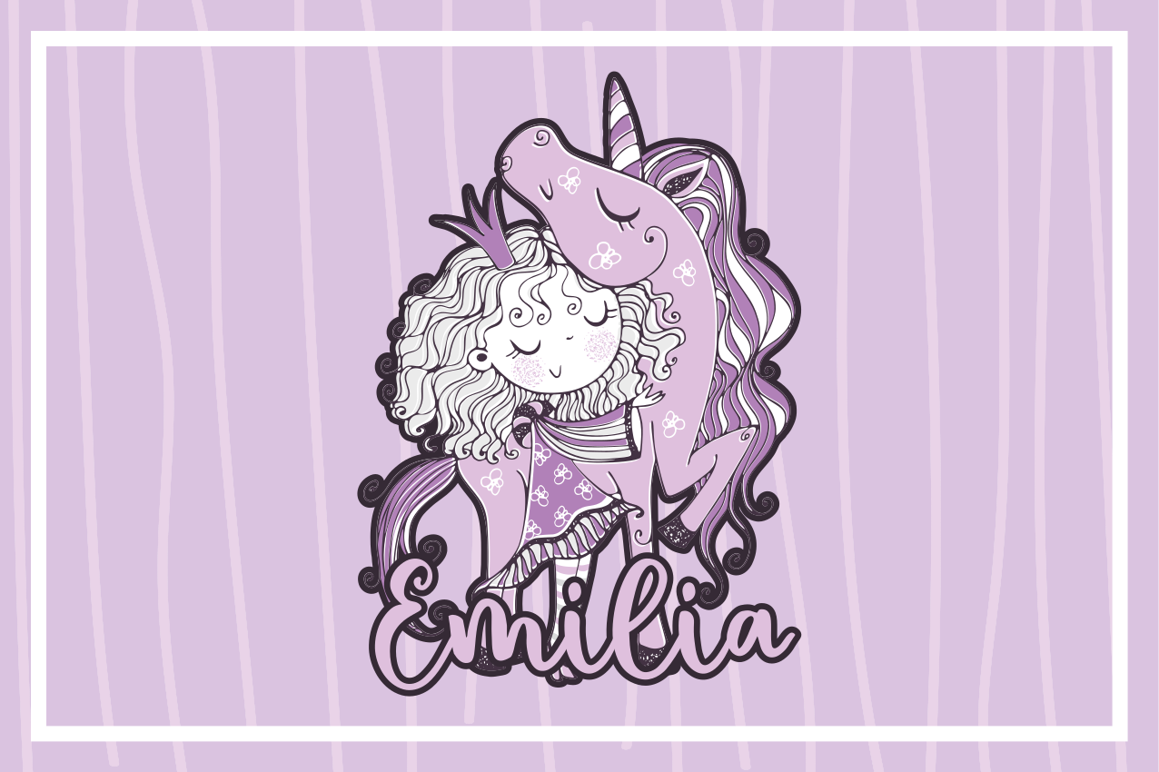 Spisebrikke spedbarn søt enhjørning omfavnelse - Tenstickers