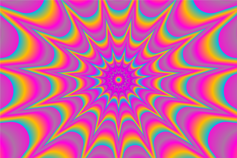 Psykedelisk optisk retrostjerne spisebrikke original - Tenstickers