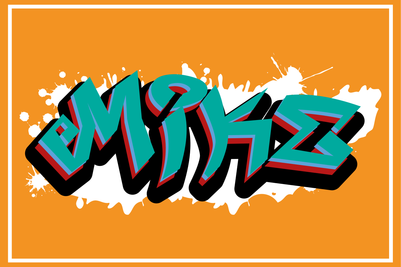 Vill stil konge graffiti spisebrikke med navn - Tenstickers