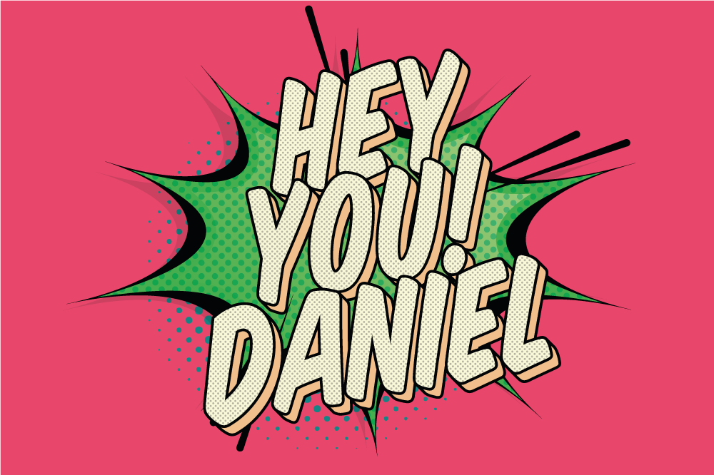 Hei du kule graffiti plakat spisebrikke med navn - Tenstickers