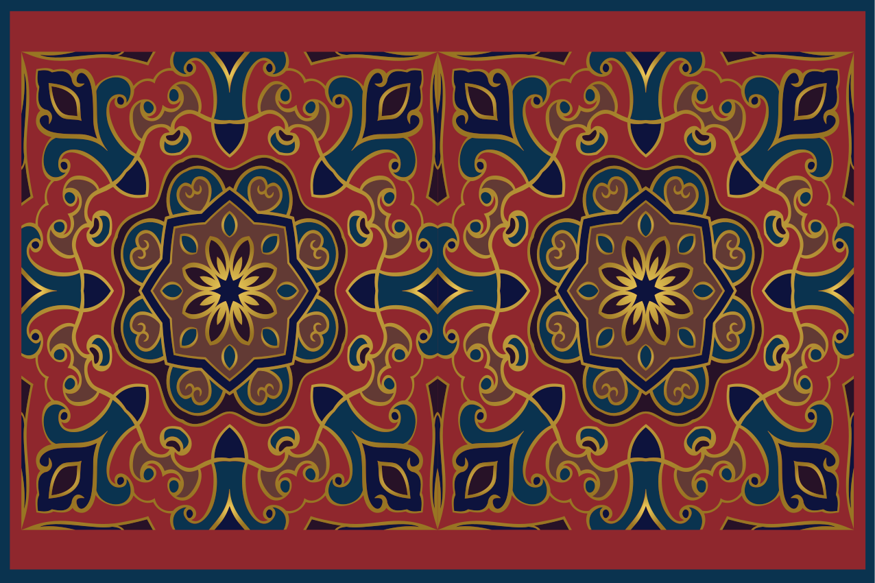 Spisebrikke original intrikat blomsteroppsett - Tenstickers