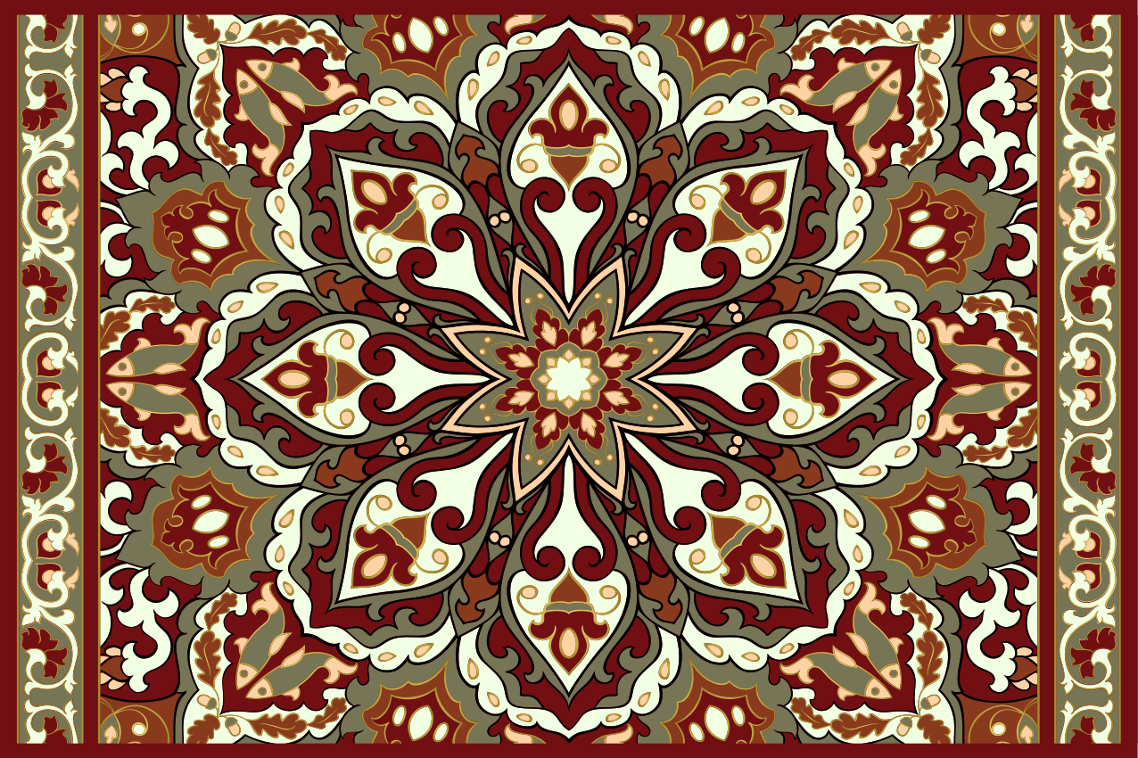 Detaljert blomsterdesign bordbrikke - Tenstickers