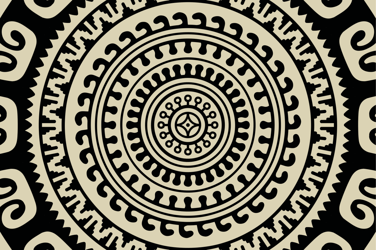 Beige og svart etnisk spisebrikke tekstur - Tenstickers