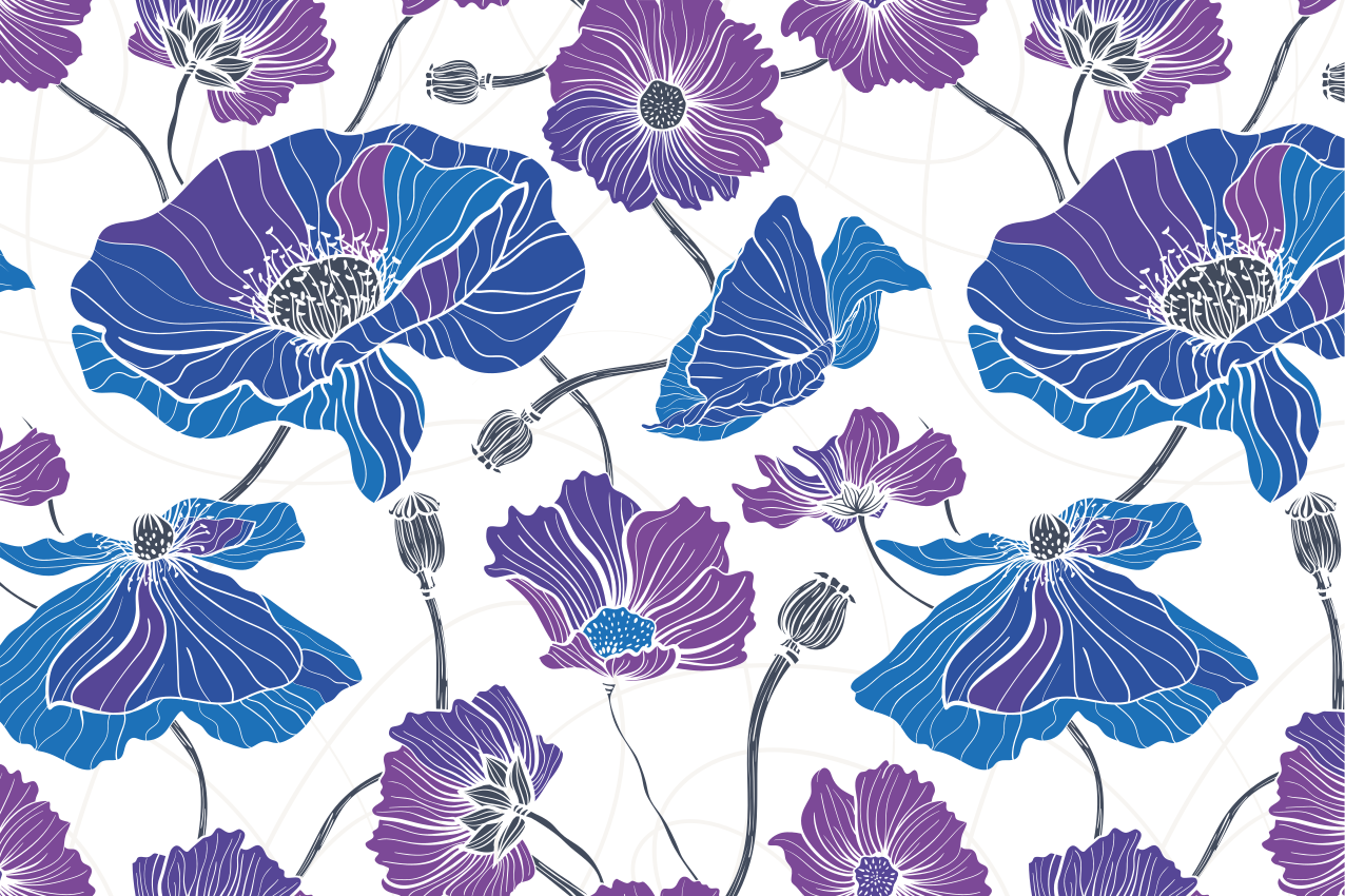 Spisebrikke tekstur livlig botanisk mønster - Tenstickers