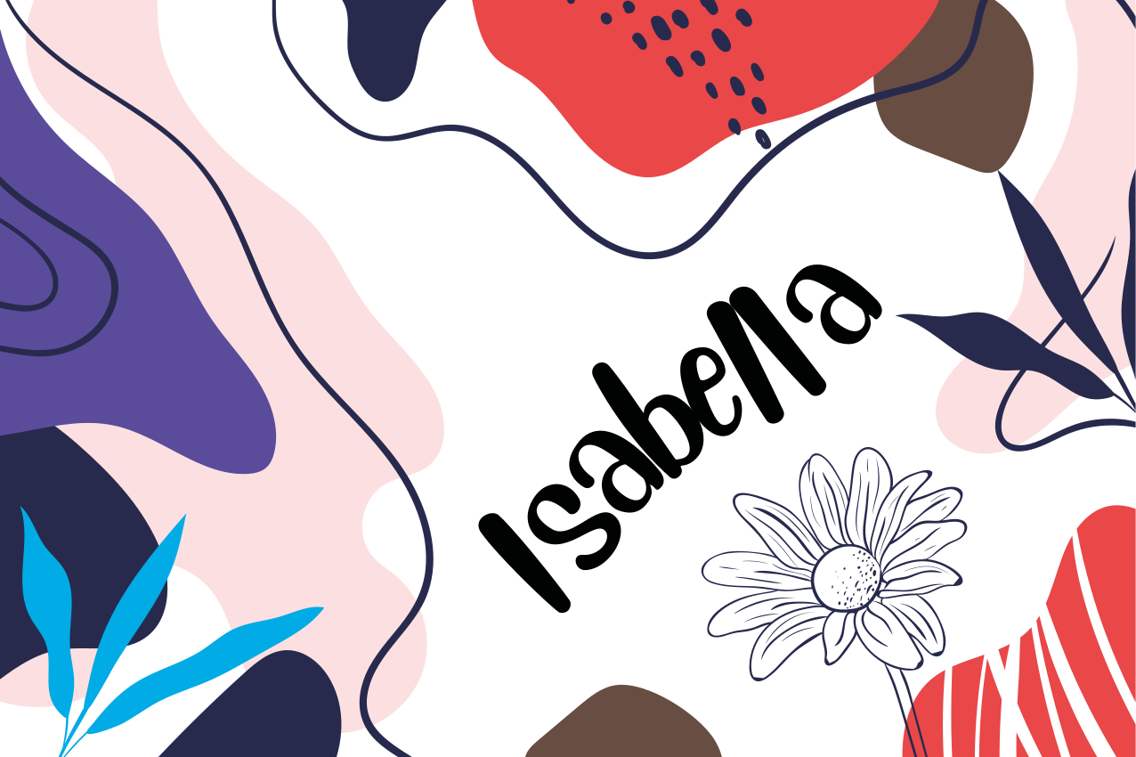 Spisebrikke med navn fargerik abstrakt blomst - Tenstickers