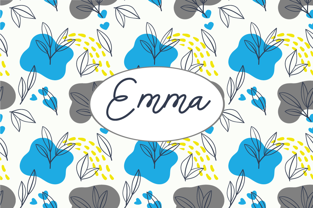 Spisebrikke med navn blomsteroppsett - Tenstickers