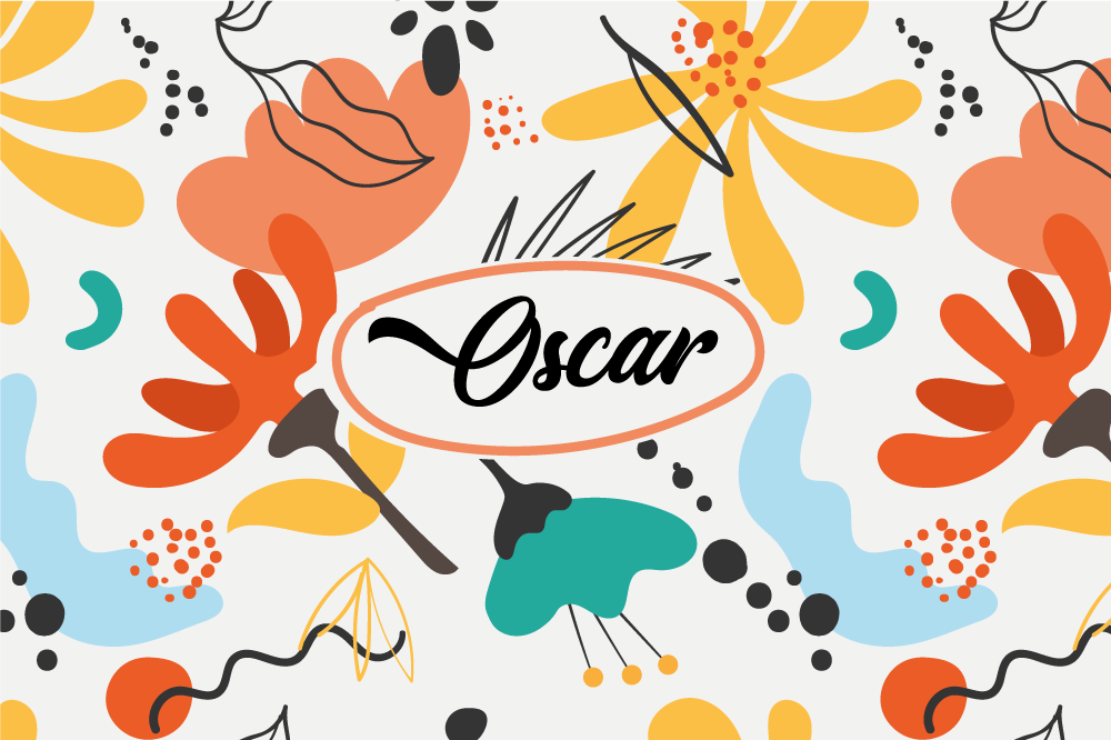 Abstrakt kunst med lyse farger spisebrikke med navn - Tenstickers