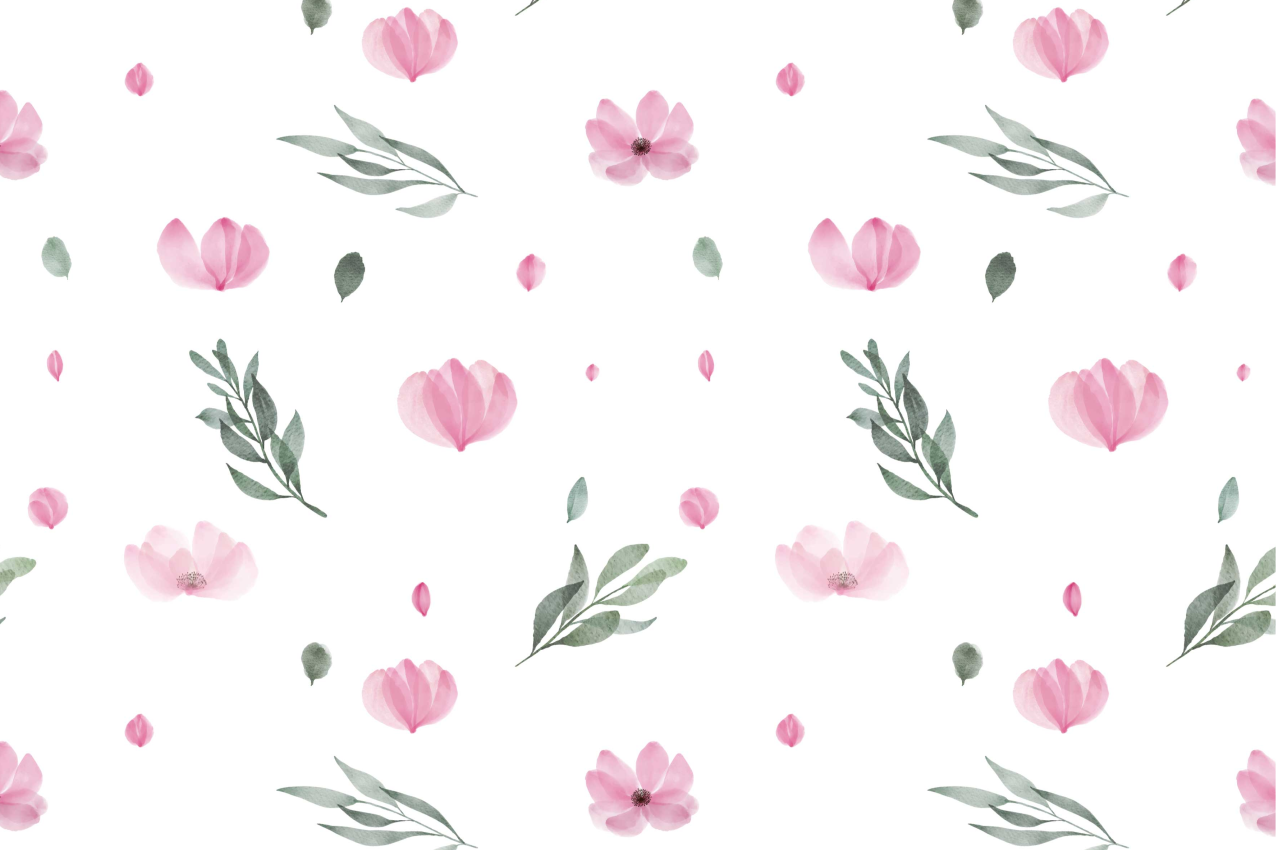 Rosa minimalistiske små blomster spisebrikke spedbarn - Tenstickers