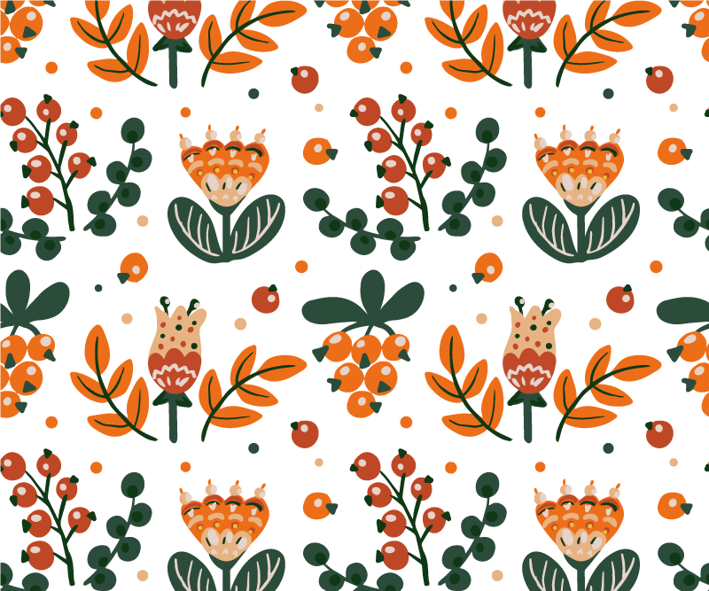 Spisebrikke original botanisk arrangement med bladverk - Tenstickers