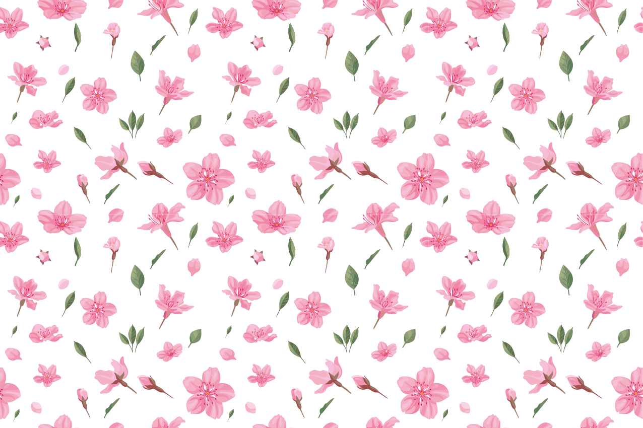 Akvarell rosa blomster spisebrikke original - Tenstickers