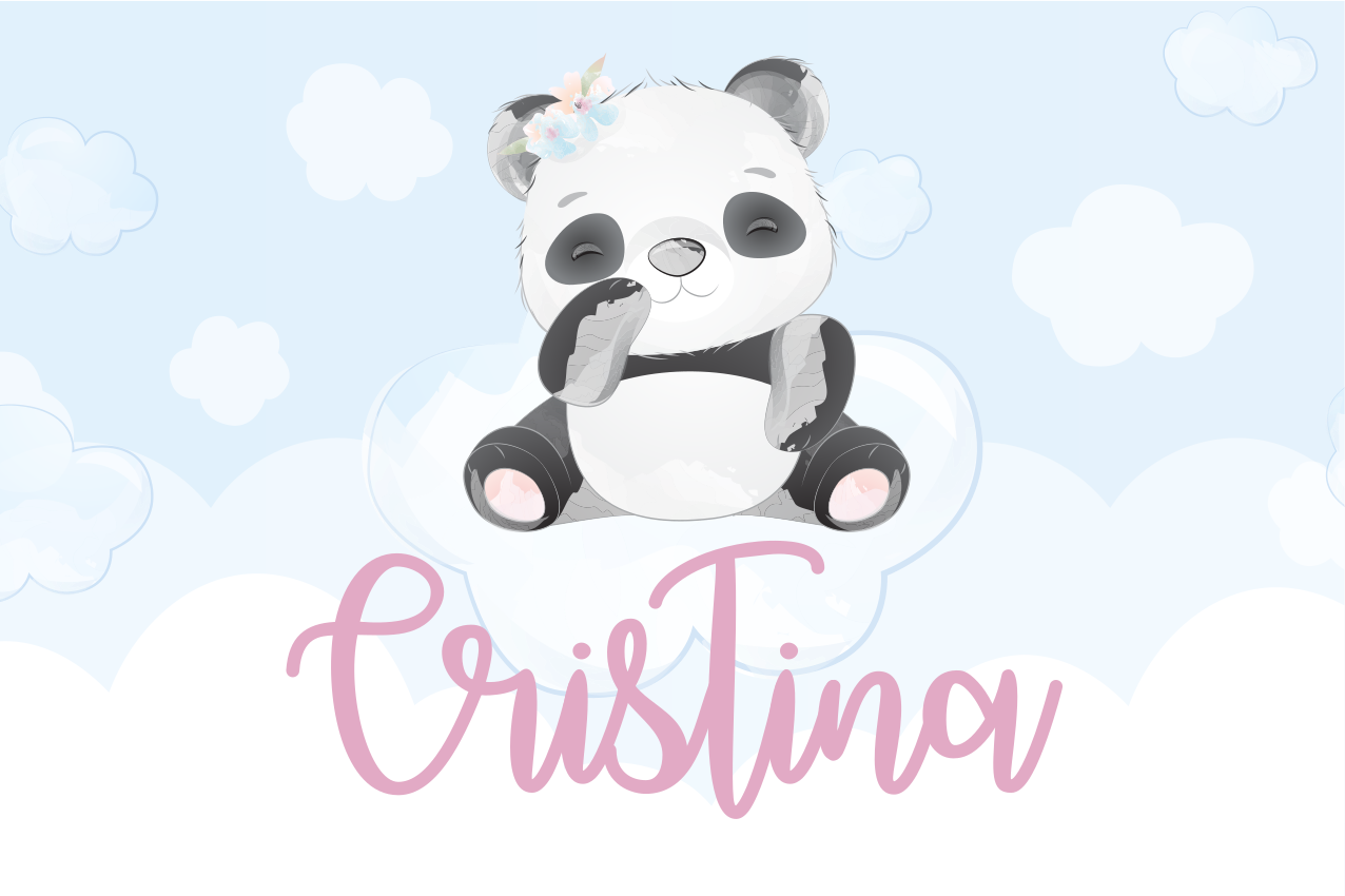 Søt panda karakter spisebrikke spedbarn - Tenstickers