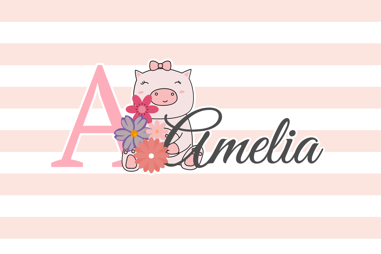 Spisebrikke spedbarn søt grisefigur - Tenstickers