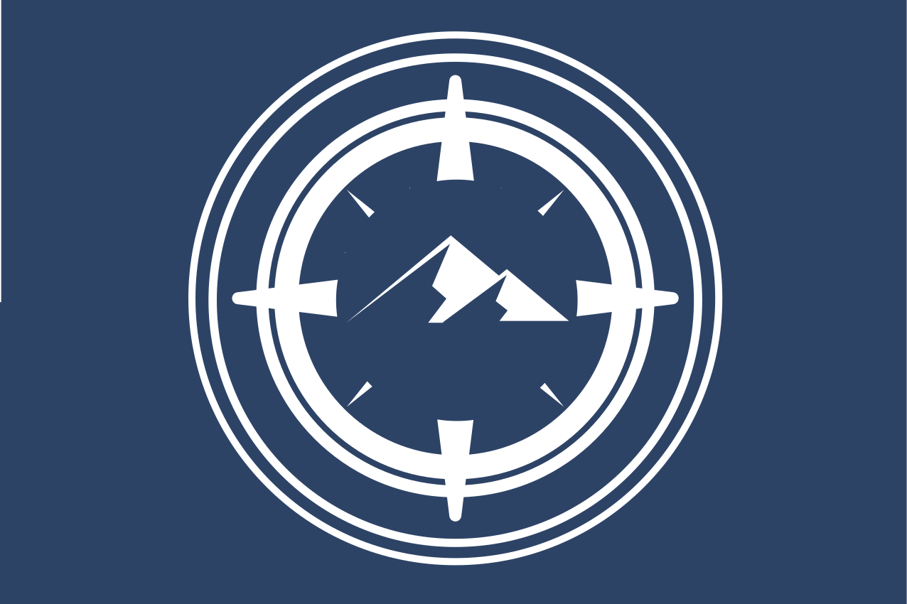 Rundt kompass med fjell spisebrikke original - Tenstickers