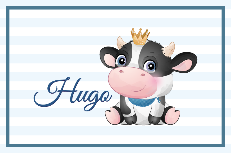 Kua karakterillustrasjon spisebrikke spedbarn - Tenstickers