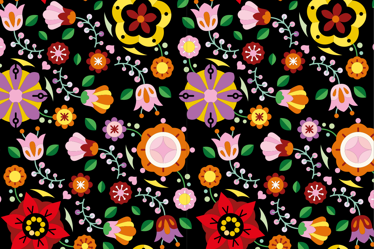 Spisebrikke original livlig blomsterinspirasjon - Tenstickers