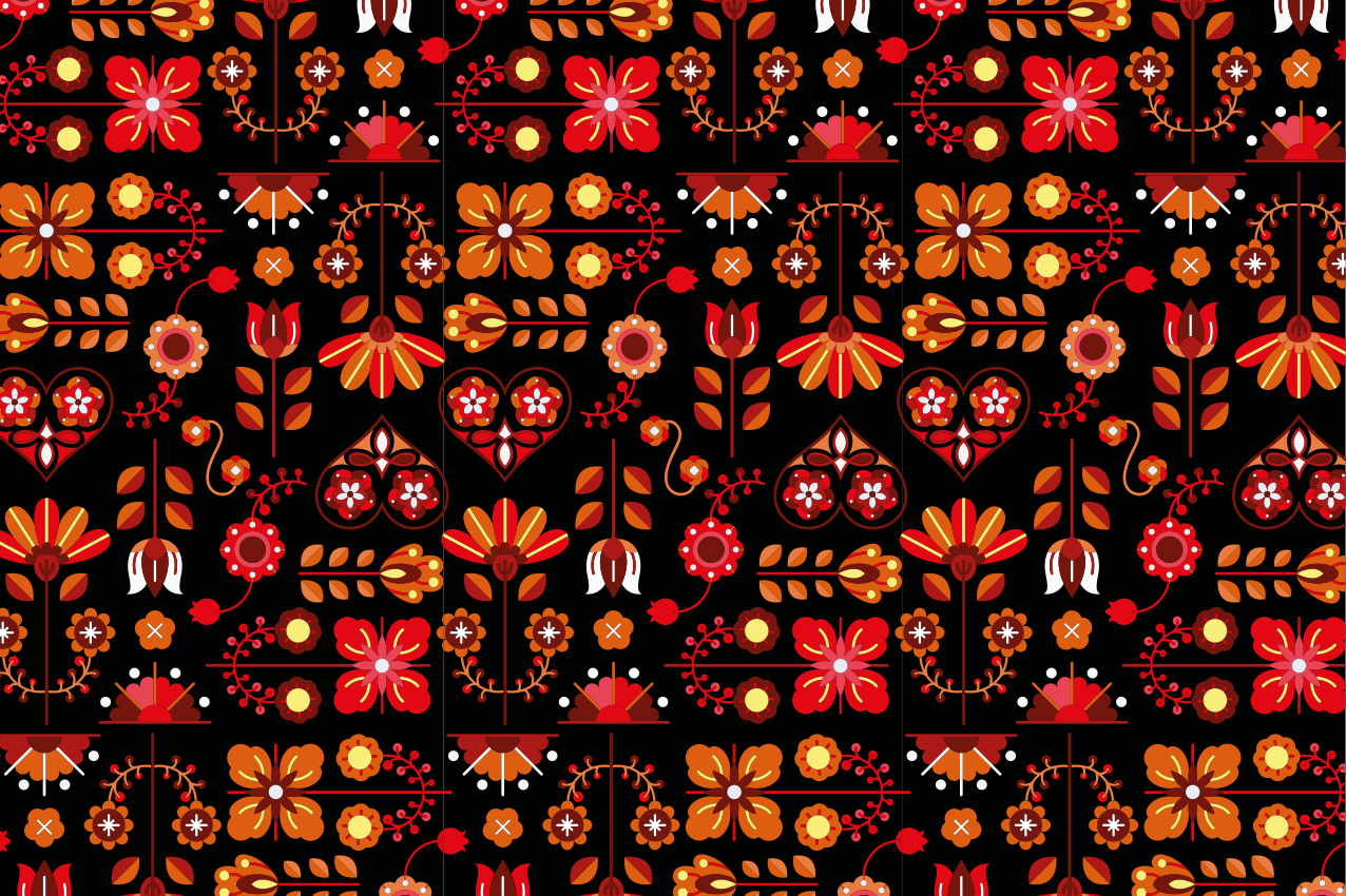 Spisebrikke original livlig botanisk komposisjon - Tenstickers