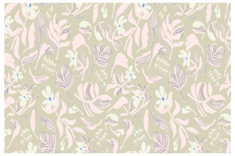 Spisebrikke original botanisk bladinspirasjon - Tenstickers