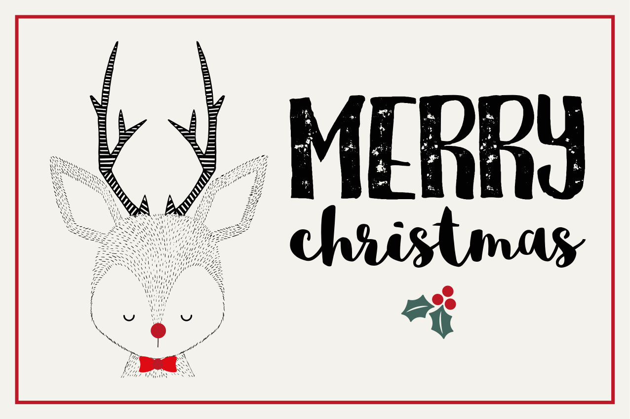 God jul med reinvenner spisebrikke jul - Tenstickers