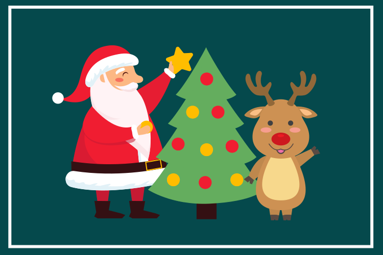 Spisebrikke jul nisse og reinsdyr - Tenstickers