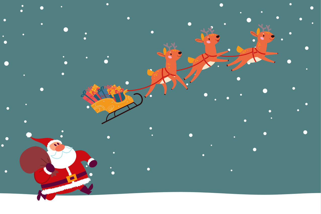 Spisebrikke jul nissefar på sledeeventyr - Tenstickers