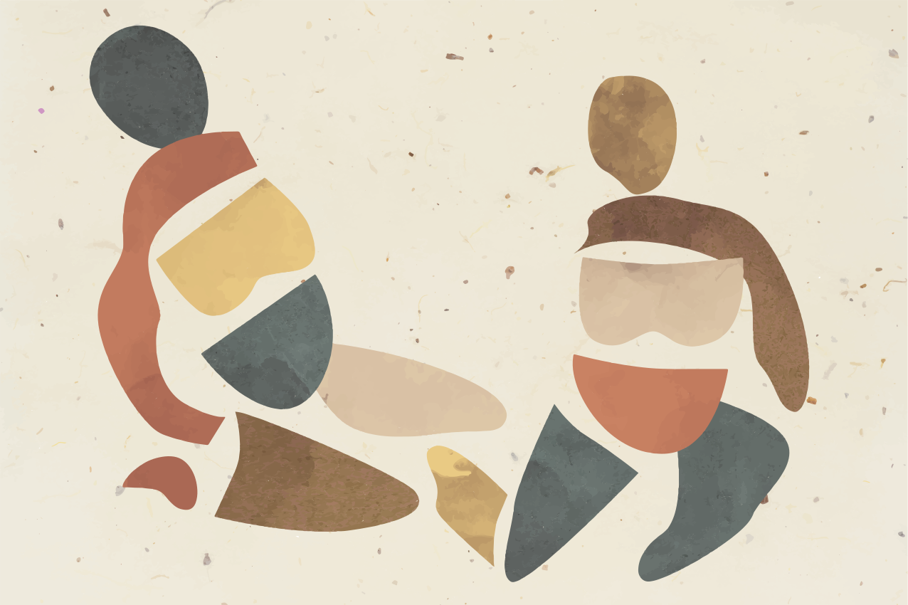 Abstrakte menneskefigurer spisebrikke moderne - Tenstickers