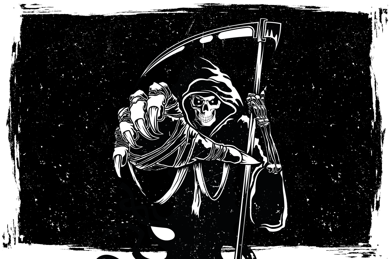 Ond silhuett original dekal spisebrikke Halloween - Tenstickers