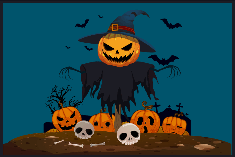 Spisebrikke halloween skremmende gresskar horror - Tenstickers