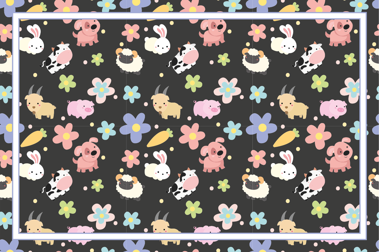 Ville dyr og kaniner spisebrikke spedbarn - Tenstickers