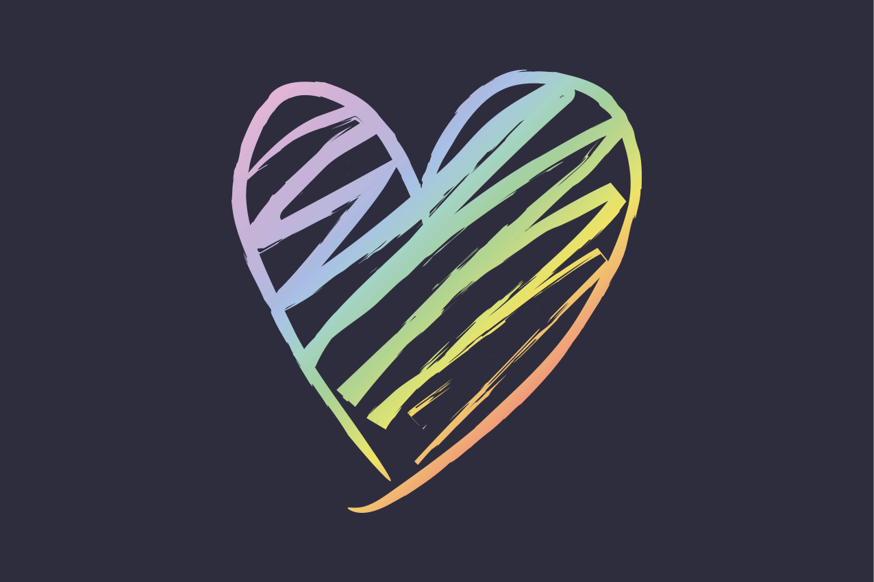 Fargerik hjerteformet spisebrikke original - Tenstickers