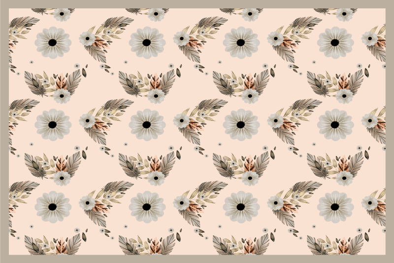 Spisebrikke original med blomsterbladmotiv - Tenstickers