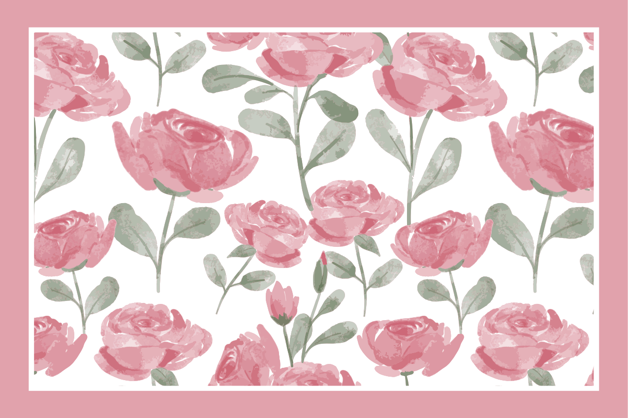 Naturlig vintage rosemønster spisebrikke elegant - Tenstickers