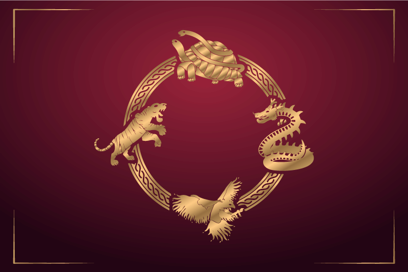 Spisebrikke original gyldne dyresymboler - Tenstickers