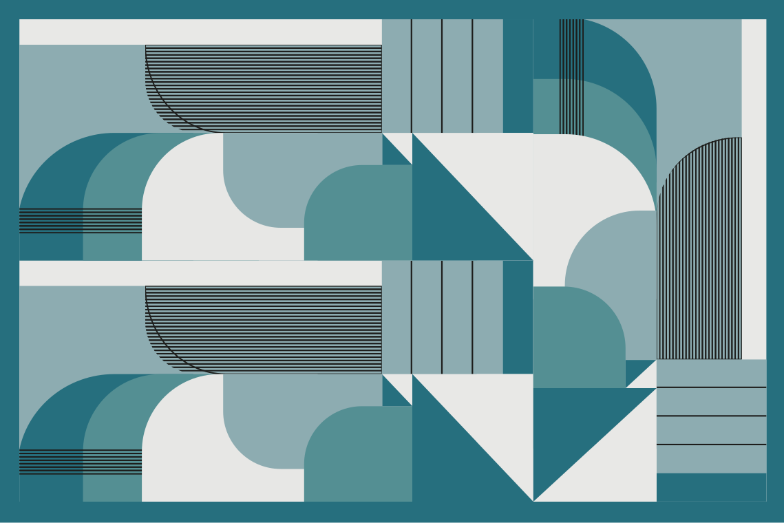 Spisebrikke moderne geometriske teal mønstre - Tenstickers