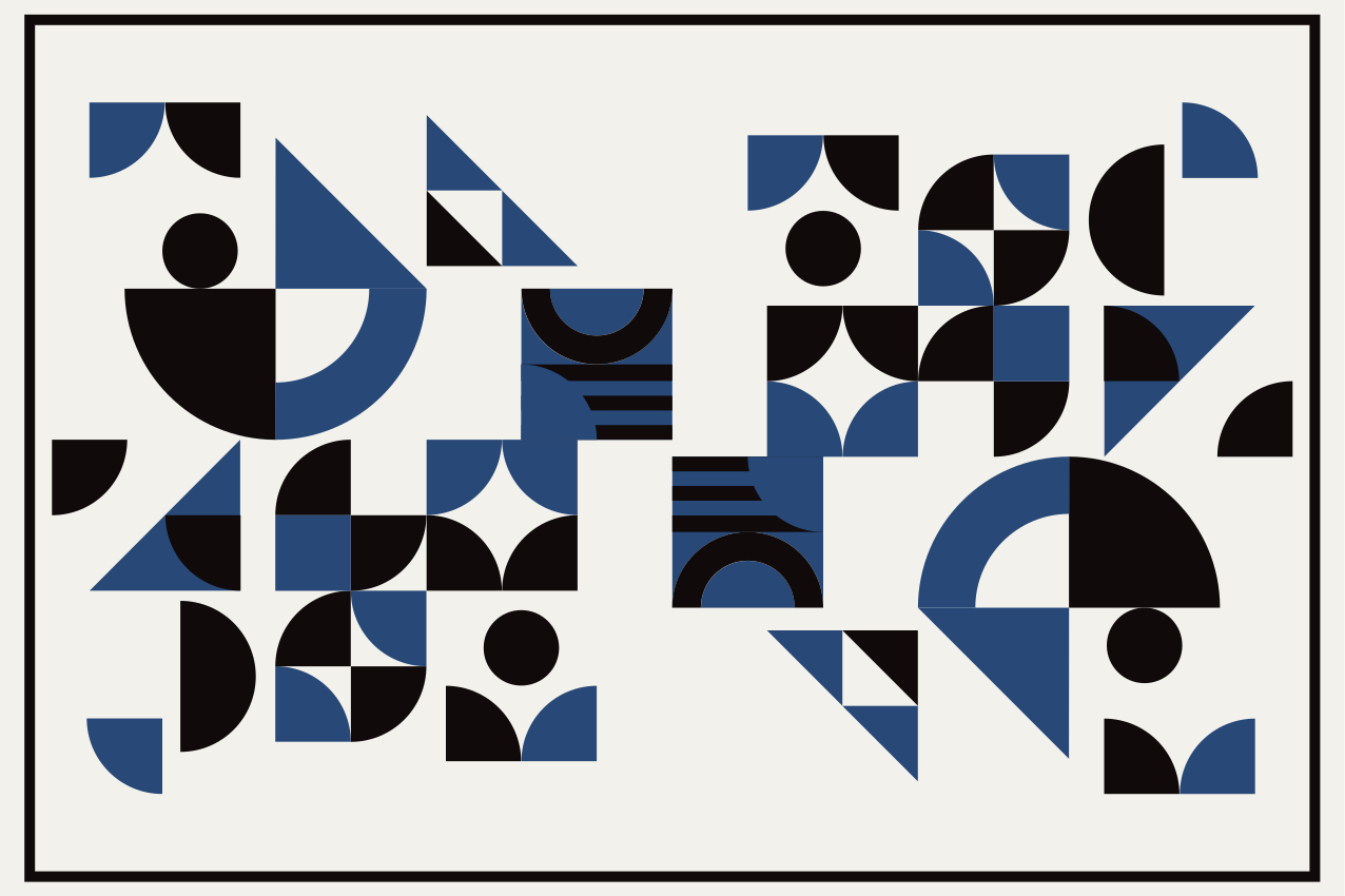 Spisebrikke moderne geometriske blå mønstre - Tenstickers