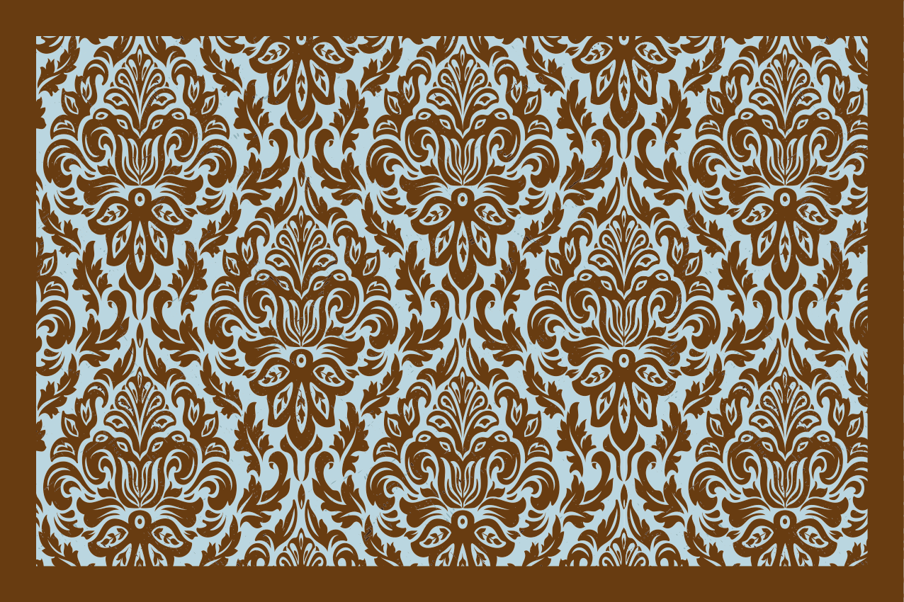 Spisebrikke tekstur intrikat blomsteremblem - Tenstickers