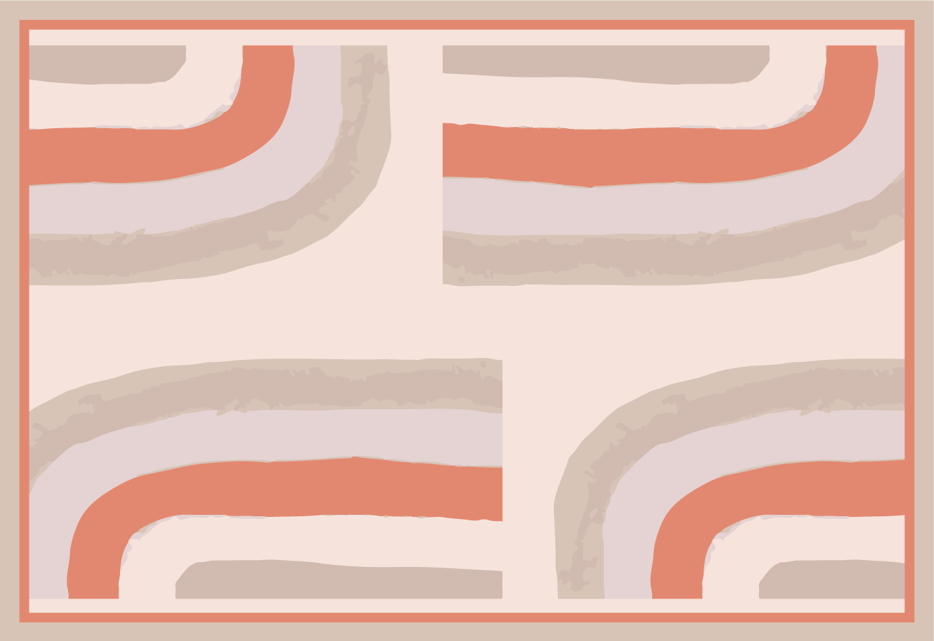 Spisebrikke moderne med fargerike buede mønstre - Tenstickers