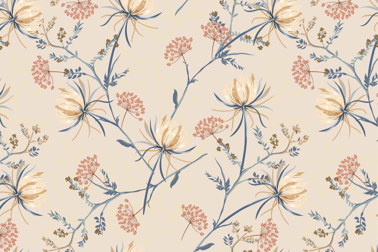 Spisebrikke tekstur med blomster mønster - Tenstickers