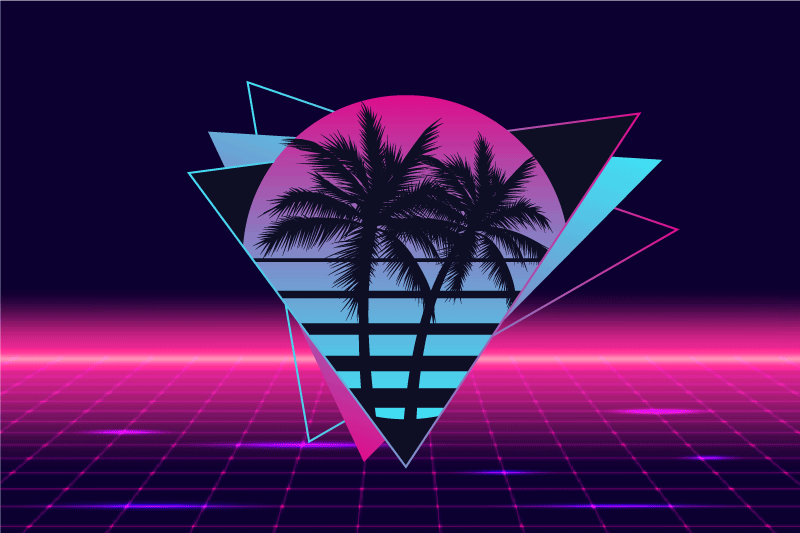Palmetre i vaporwave-stil spisebrikke original - Tenstickers