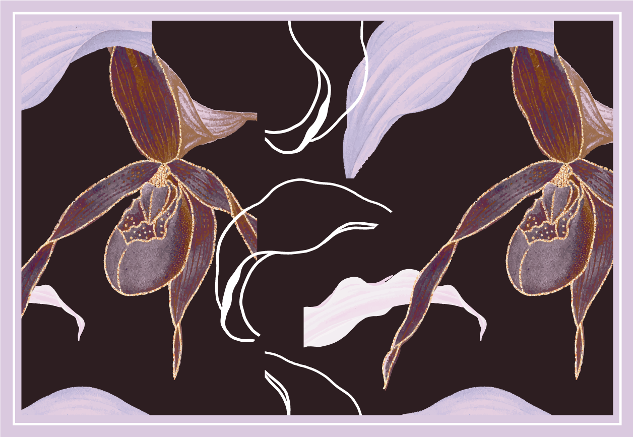 Spisebrikke elegant med orkidéblomster mønster - Tenstickers