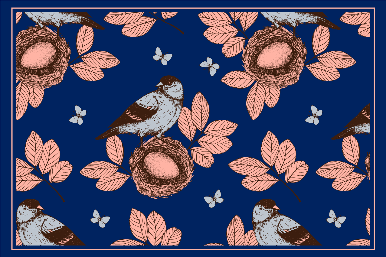 Spisebrikke original fuglerede mønster - Tenstickers