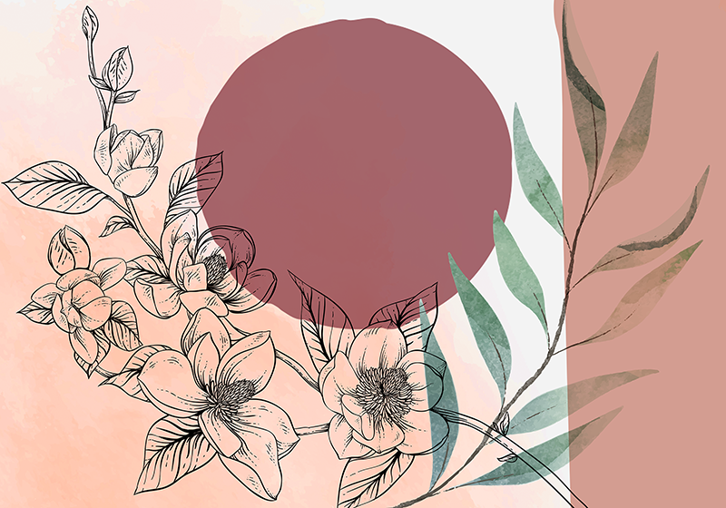 Spisebrikke moderne blomster minimalisme - Tenstickers