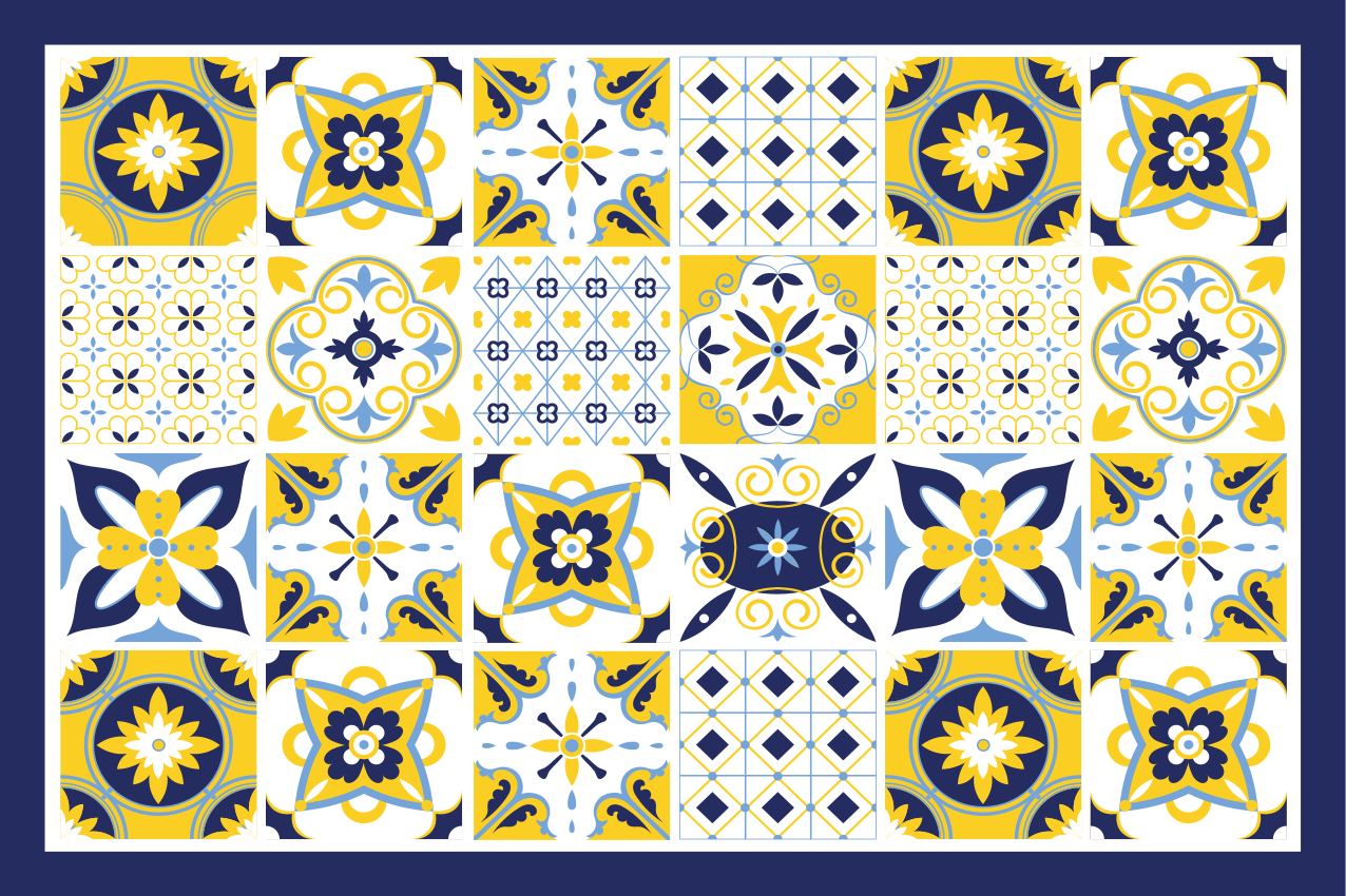 Spisebrikke tekstur fargerike flis mønstre - Tenstickers