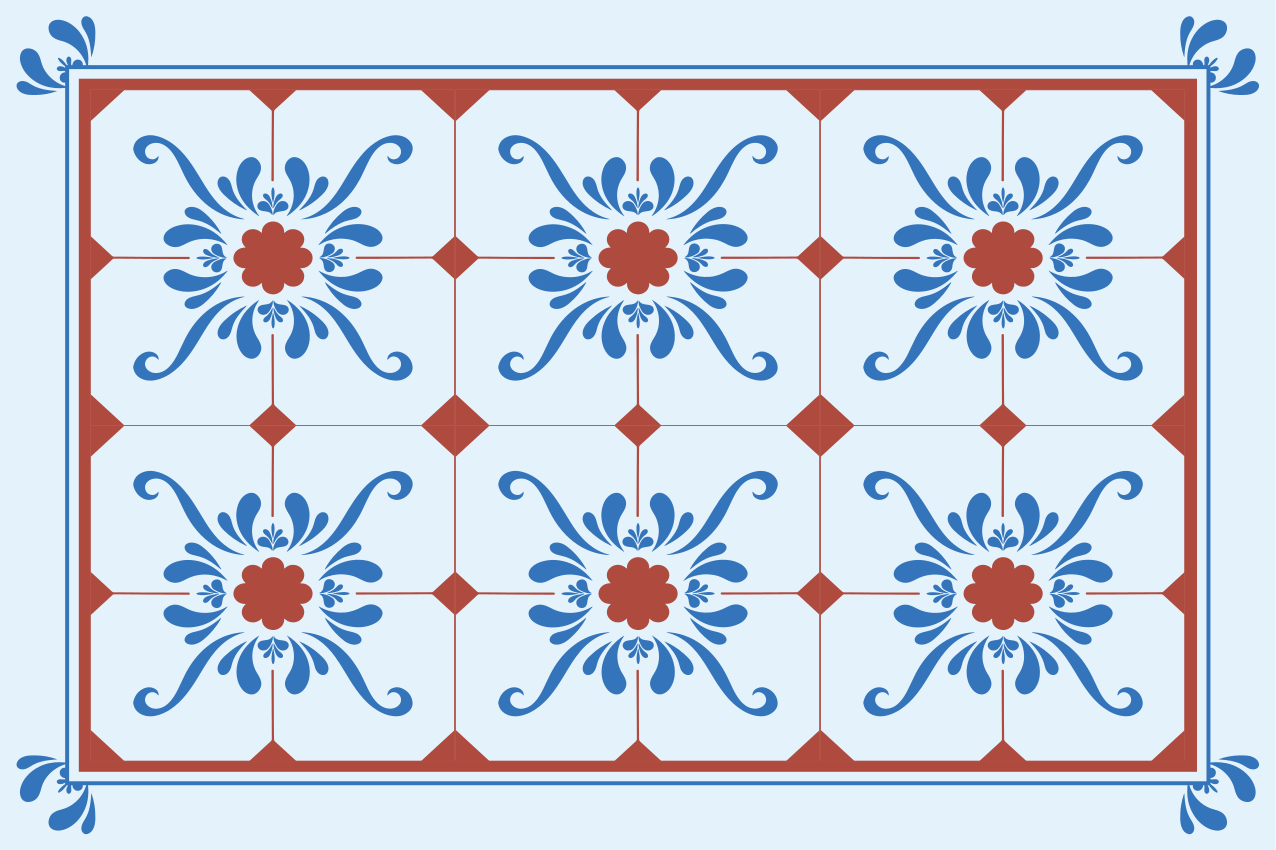 Spisebrikke tekstur med vintage blomsterdesign - Tenstickers