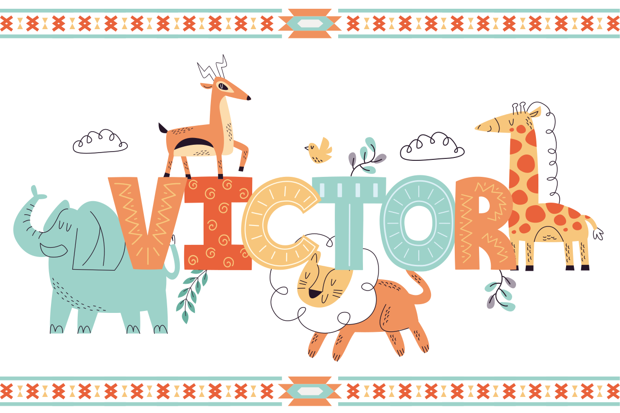 Jungelungedyr med navn som kan tilpasses spisebrikke med navn - Tenstickers